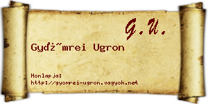 Gyömrei Ugron névjegykártya